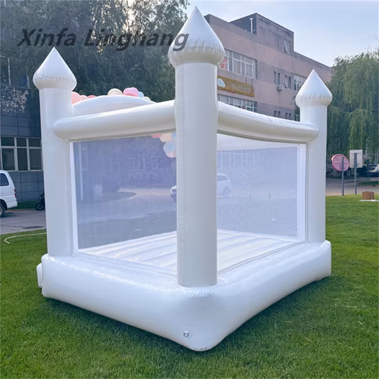 Weißes Hüpfburg-Hochzeitsschlösser-Sprunghaus-aufblasbares weißes Schloss-Chb1319
